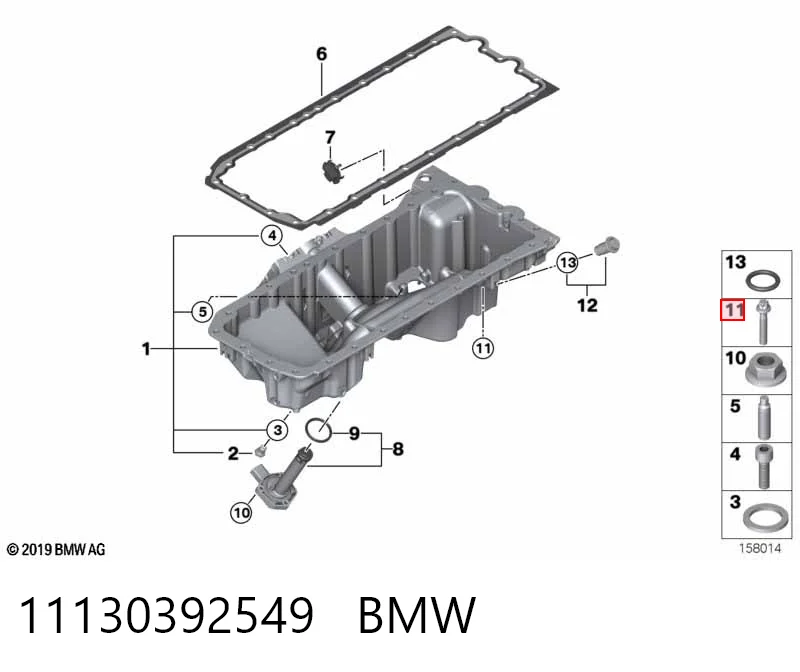 11130392549 BMW Śruba miski silnika