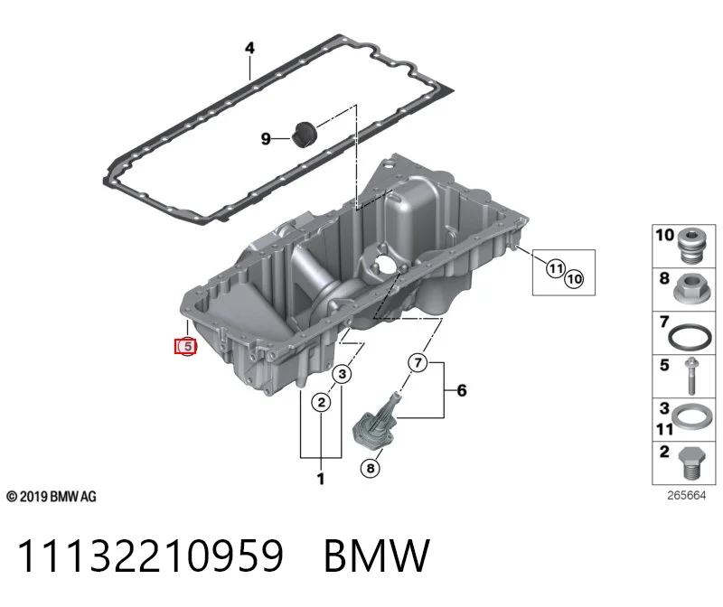 11132210959 BMW Śruba miski silnika