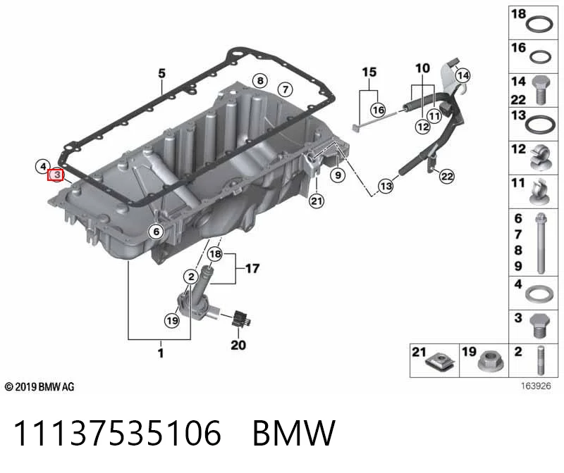 11137535106 BMW Korek miski olejowej silnika