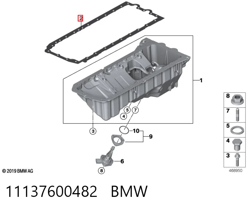 11137600482 BMW Uszczelka miski olejowej silnika