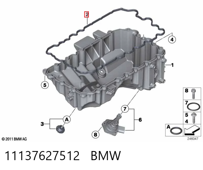 11137627512 BMW Uszczelka miski olejowej silnika