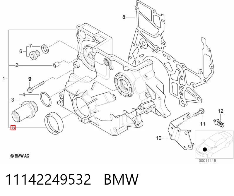 11142249532 BMW Uszczelniacz wału korbowego przedni