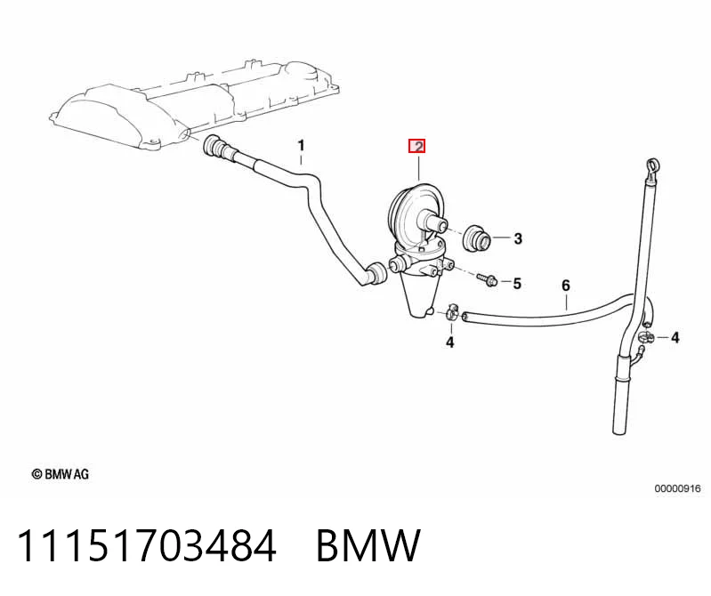 11151703484 BMW Zawór PCV odpowietrzający silnik