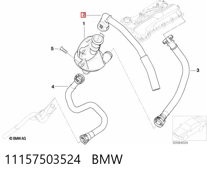 11157503524 BMW Króciec wentylacji kadłuba (separatora oleju)