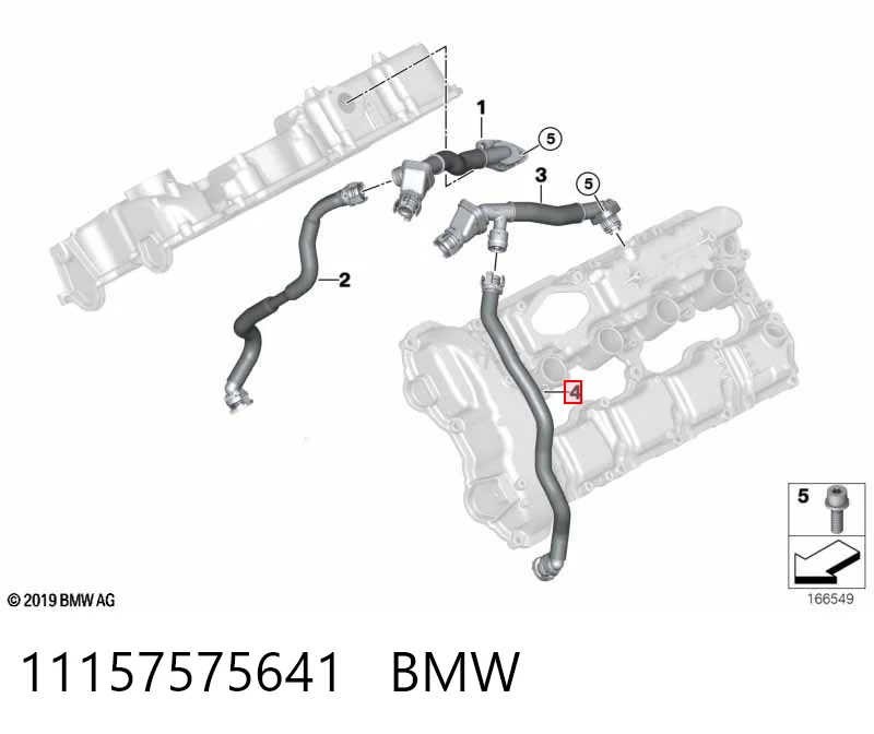 11157575641 BMW Króciec wentylacji kadłuba (separatora oleju)