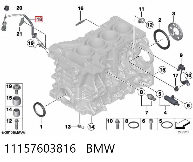 11157603816 BMW Króciec wentylacji kadłuba (separatora oleju)