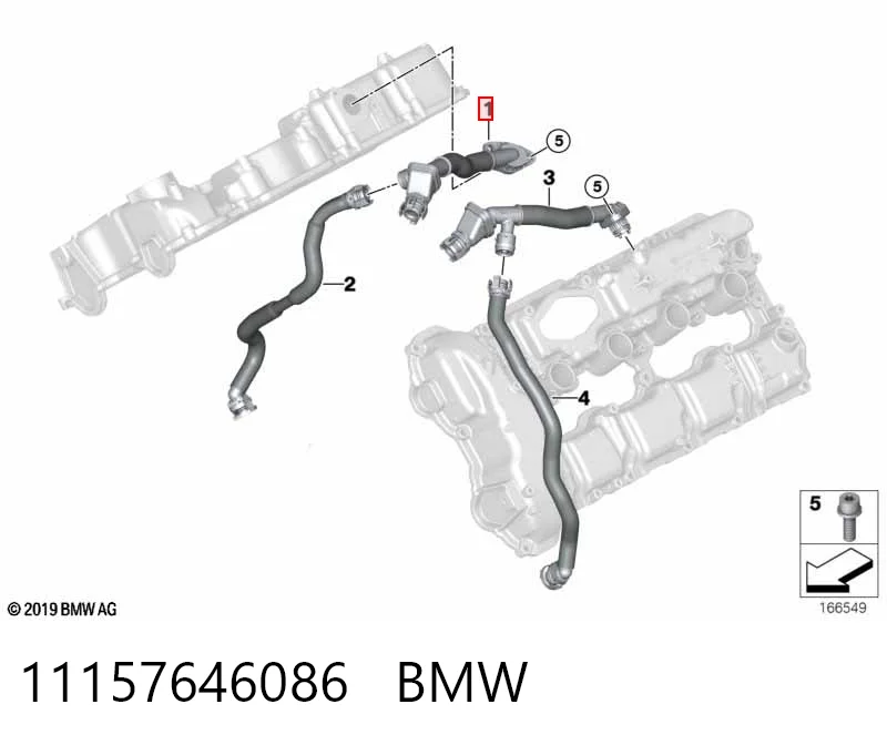 11157646086 BMW Króciec wentylacji kadłuba (separatora oleju)