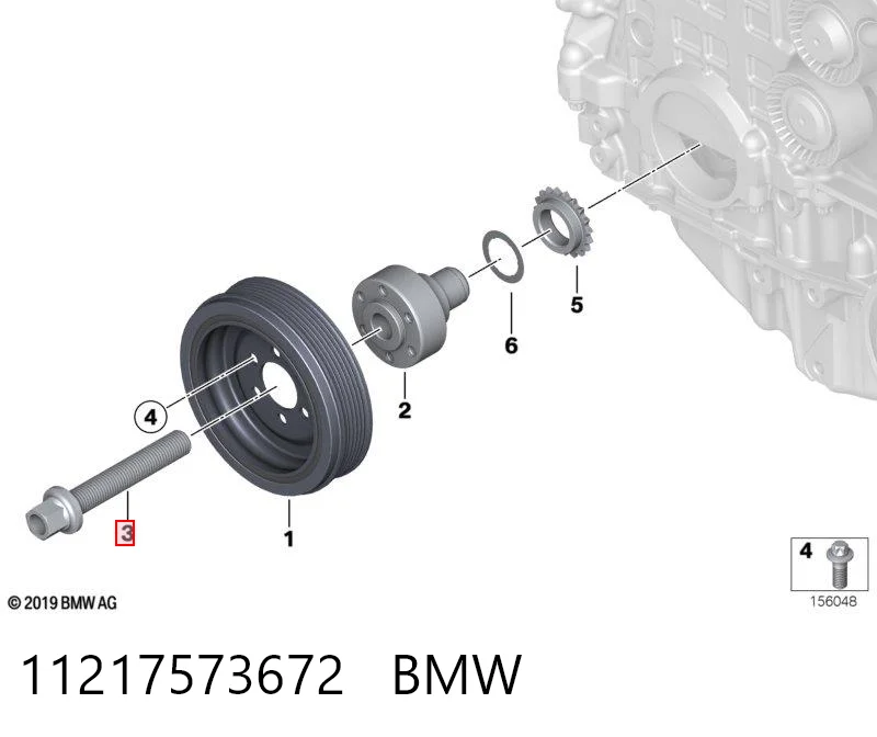 11217573672 BMW Śruba koła pasowego wału korbowego