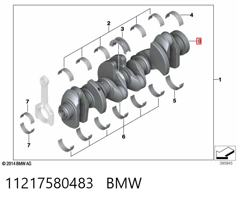 11217580483 BMW Wał korbowy silnika