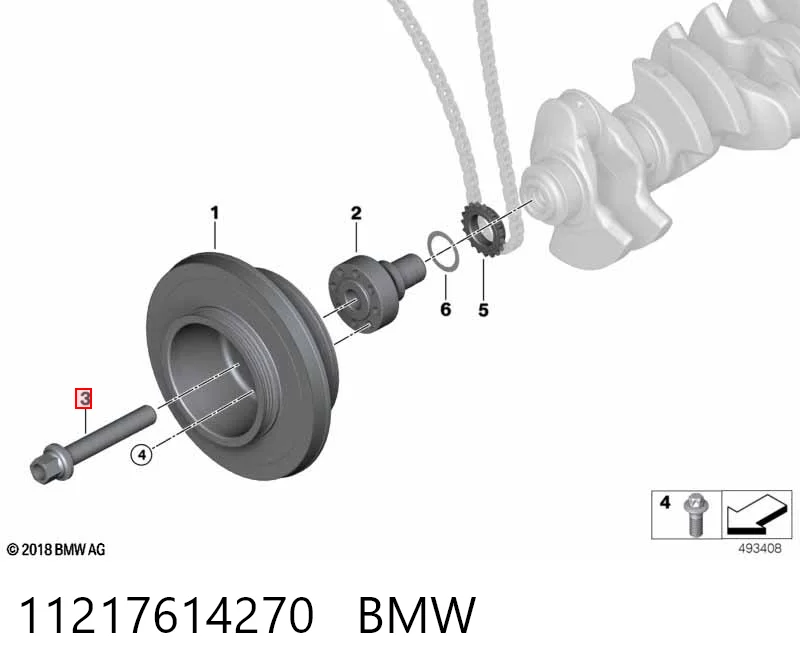 11217614270 BMW Śruba koła pasowego wału korbowego