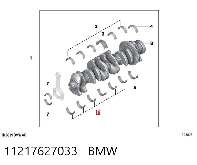 11217627033 BMW Panewki główne wału korbowego, zestaw, standardowe (STD)