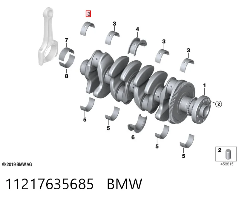 11217635685 BMW Panewki główne wału korbowego, zestaw, standardowe (STD)