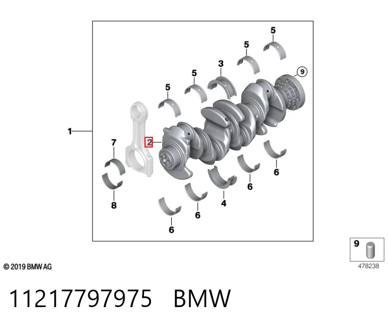 11217797975 BMW Wał korbowy silnika