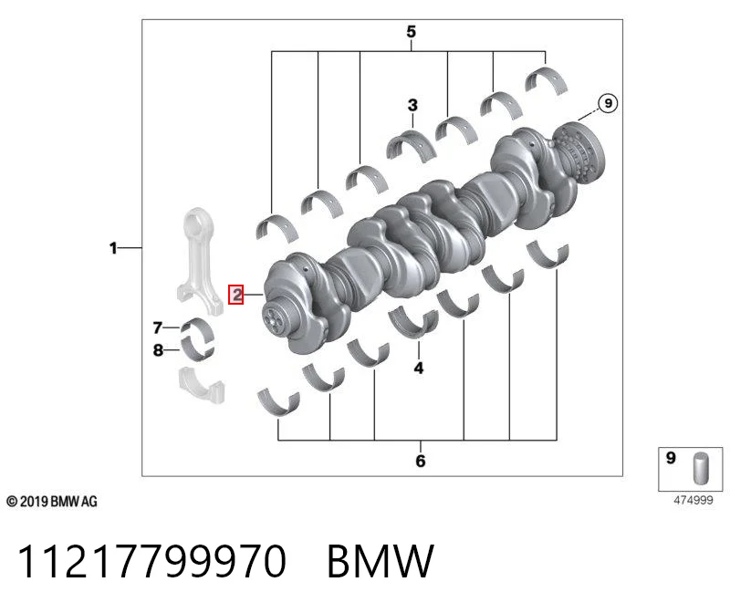 Wał korbowy silnika BMW X5 SUV (F15, F85) (2013 - 2018) cena, od 1048,65 USD