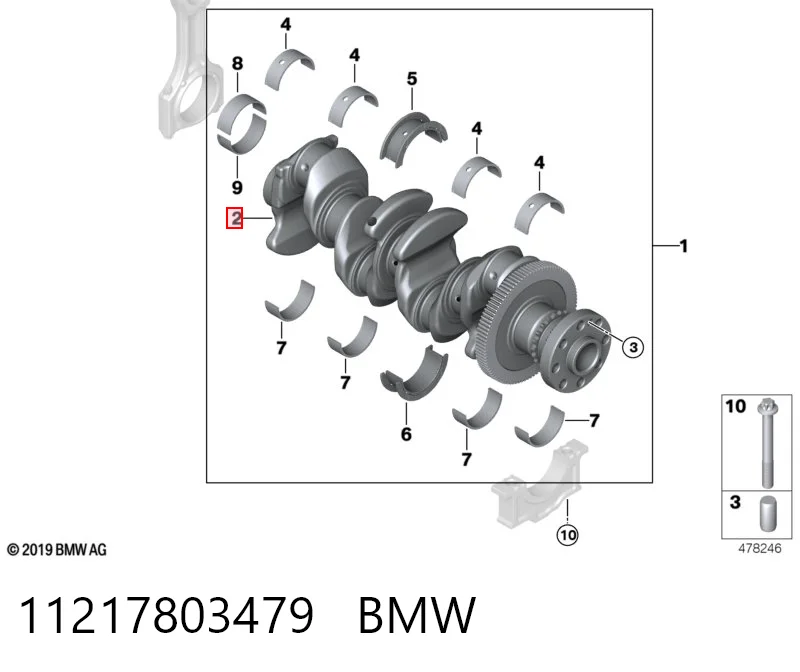 11217803479 BMW Wał korbowy silnika
