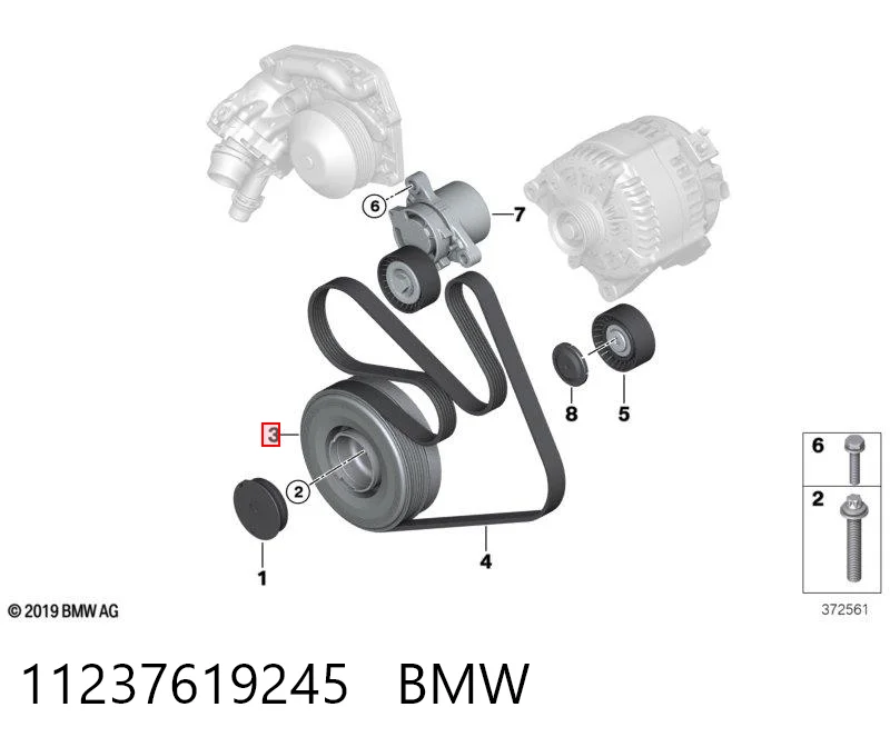 11237619245 BMW Koło pasowe wału korbowego