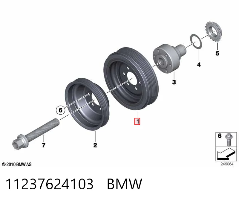 11237624103 BMW Koło pasowe wału korbowego