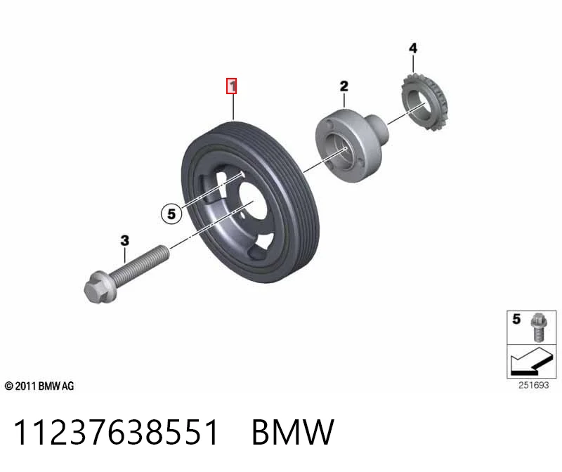 11237638551 BMW Koło pasowe wału korbowego