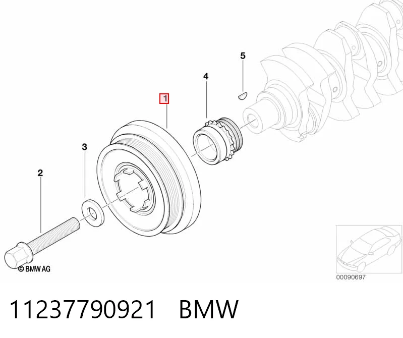 11237790921 BMW Koło pasowe wału korbowego