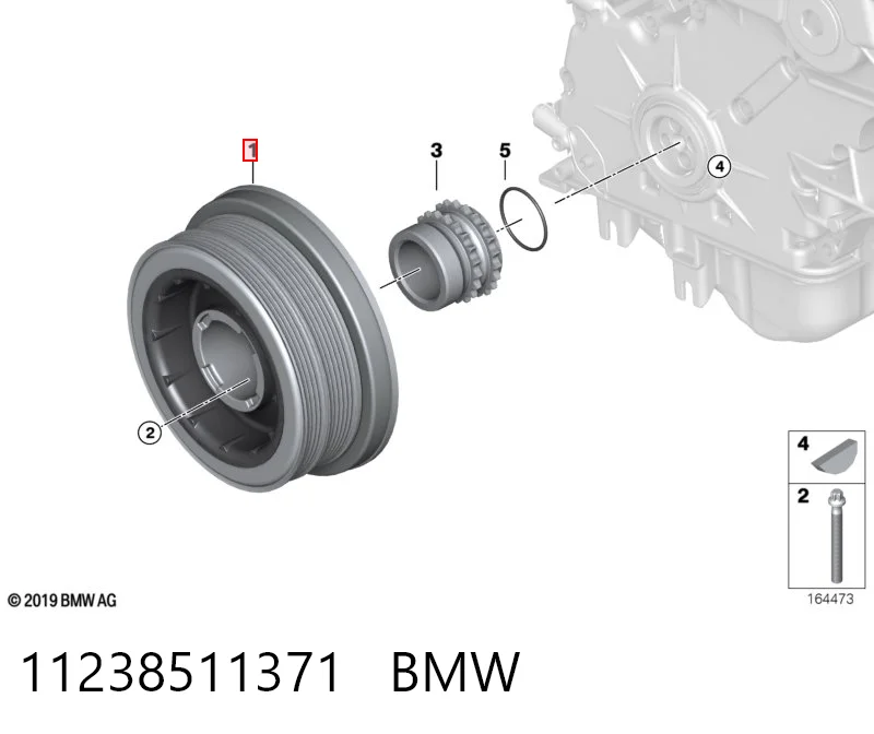 11238511371 BMW Koło pasowe wału korbowego