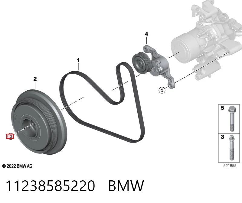 11238585220 BMW Śruba koła pasowego wału korbowego