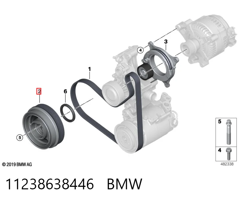 11238638446 BMW Koło pasowe wału korbowego