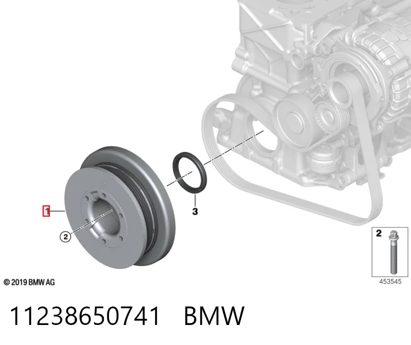 11238650741 BMW Koło pasowe wału korbowego