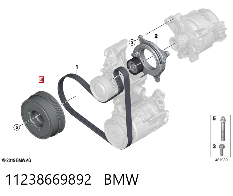 11238669892 BMW Koło pasowe wału korbowego