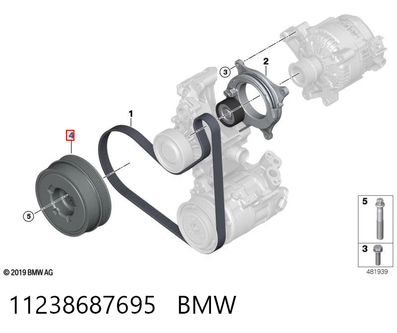 11238687695 BMW Koło pasowe wału korbowego