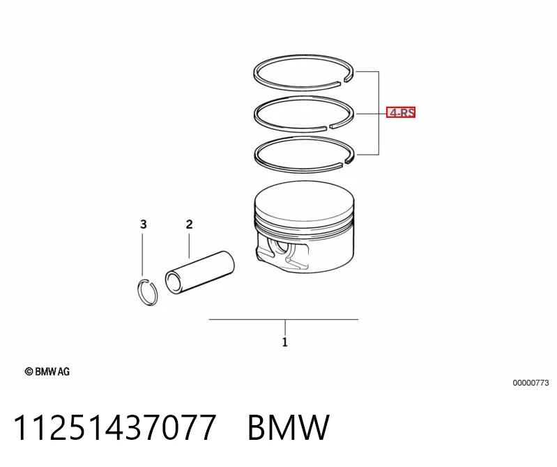 11251437077 BMW Pierścienie tłokowe na 1 cylinder, STD.