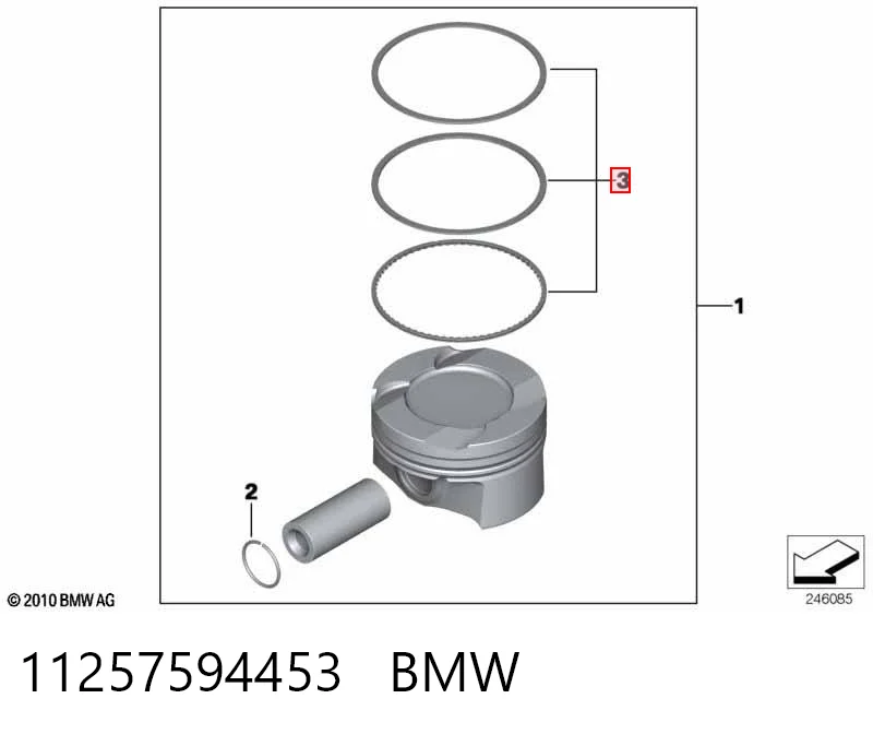 11257594453 BMW Pierścienie tłokowe na 1 cylinder, STD.