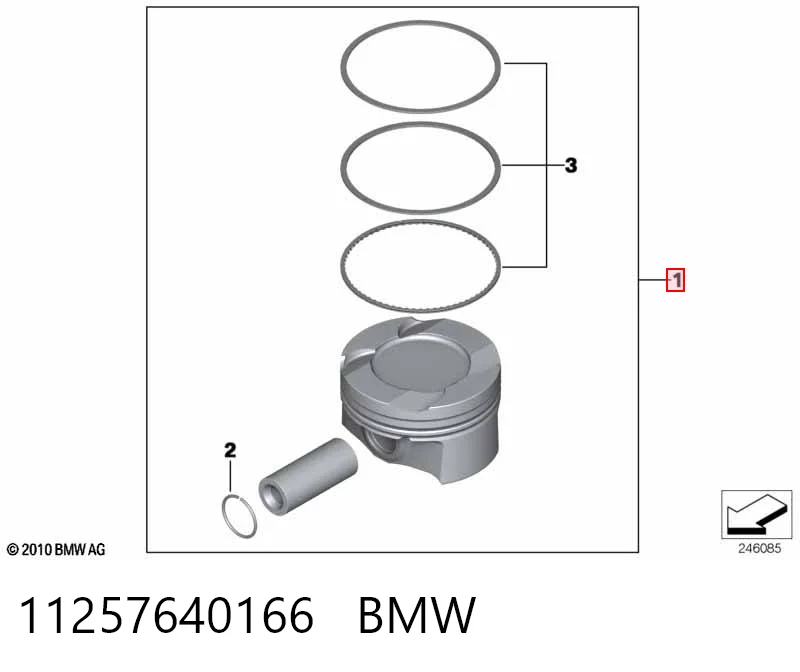 11257640166 BMW Tłok, komplet do jednego cylindru, STD
