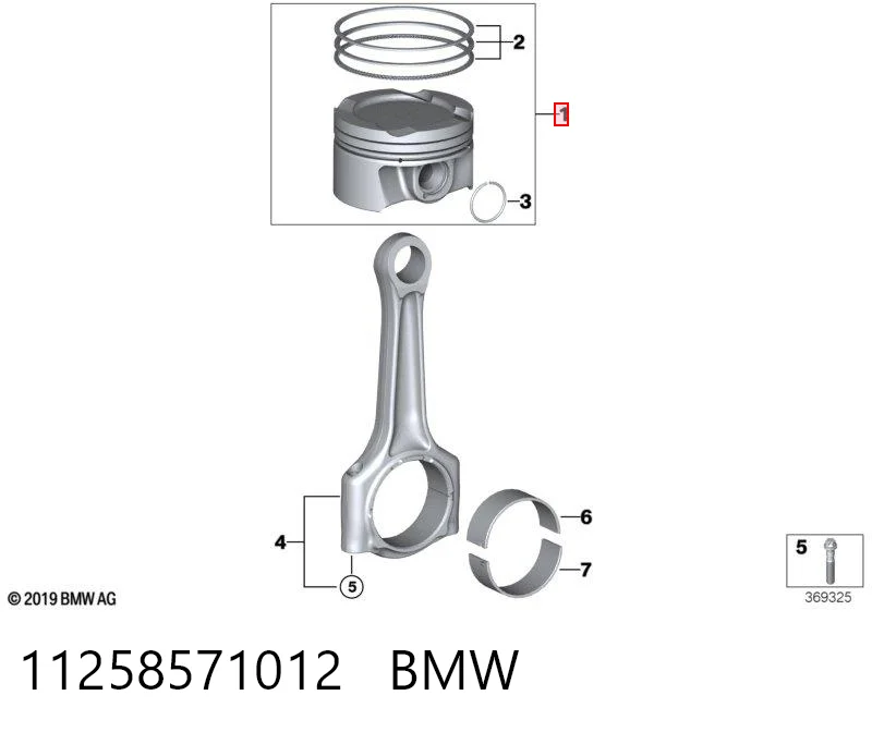 Tłok, komplet do jednego cylindru, STD BMW 5 sedana (G30, F90) (2016 - 2026) cena, od 143,70 USD