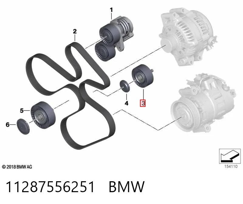 11287556251 BMW Rolka prowadząca, kierunkowa paska napędowego