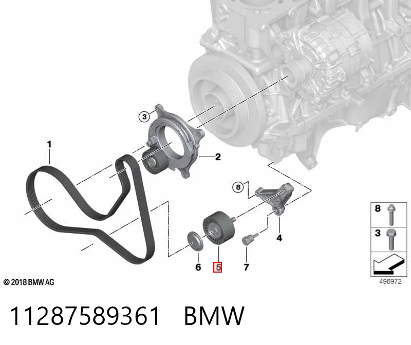11287589361 BMW Rolka prowadząca, kierunkowa paska napędowego
