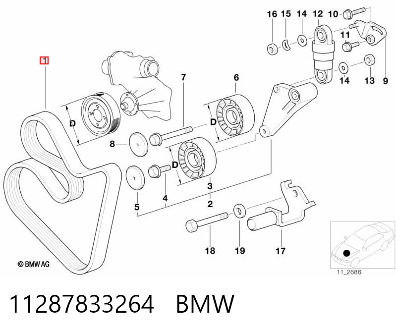 11287833264 BMW Pas napędowy mechanizmów