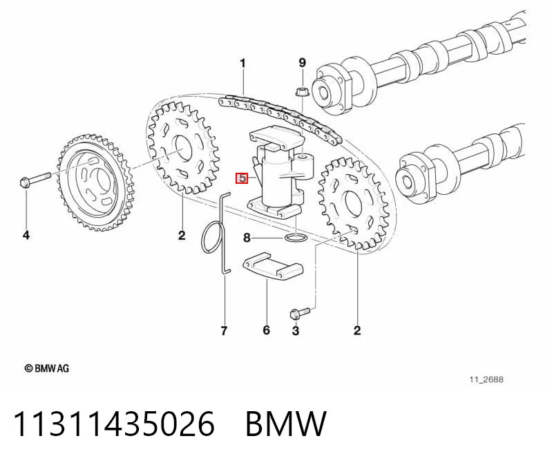 11311435026 BMW Napinacz łańcucha wałków rozrządu prawy