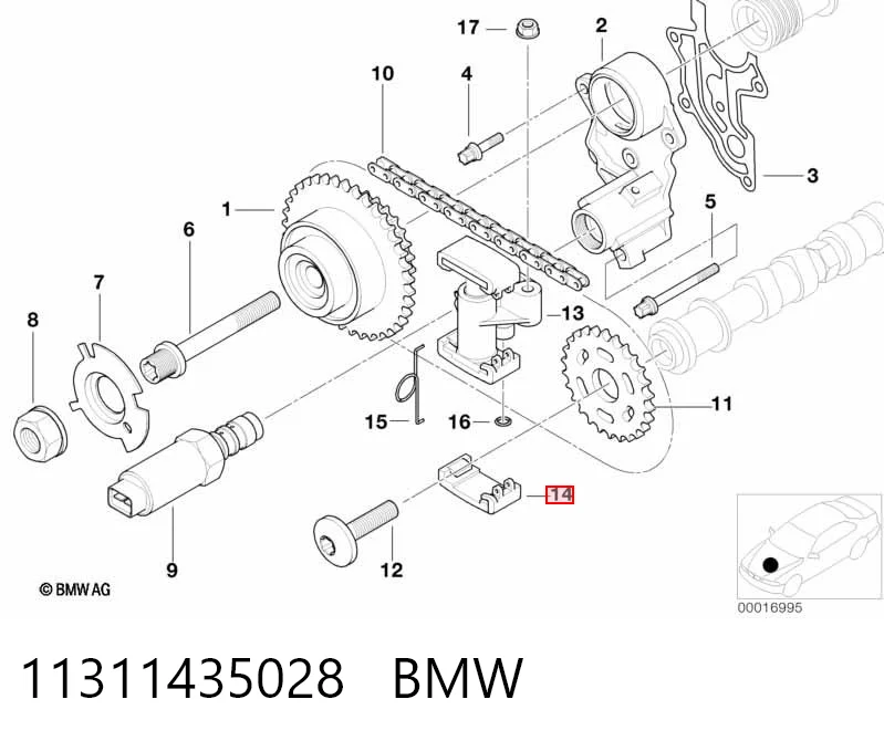11311435028 BMW Prowadnica napinacza łańcucha rozrządu