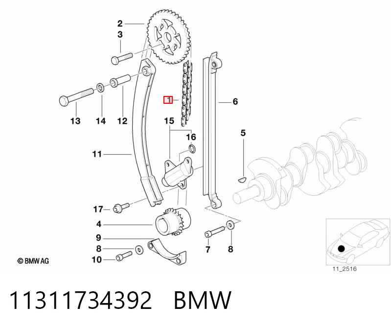 Łańcuch rozrządu do BMW 5  E34