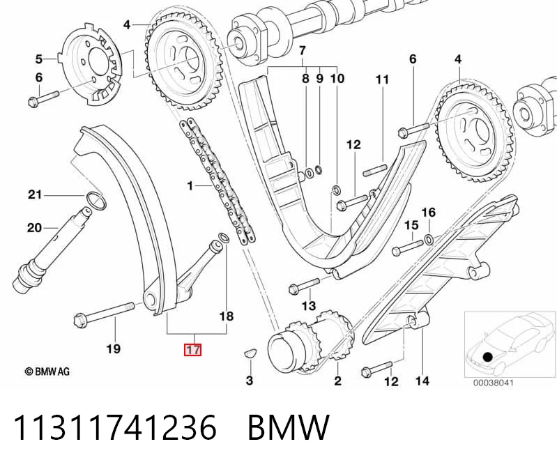 11311741236 BMW Prowadnica napinacza łańcucha rozrządu