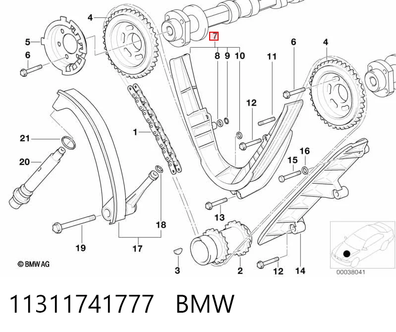 11311741777 BMW Prowadnica napinacza łańcucha rozrządu