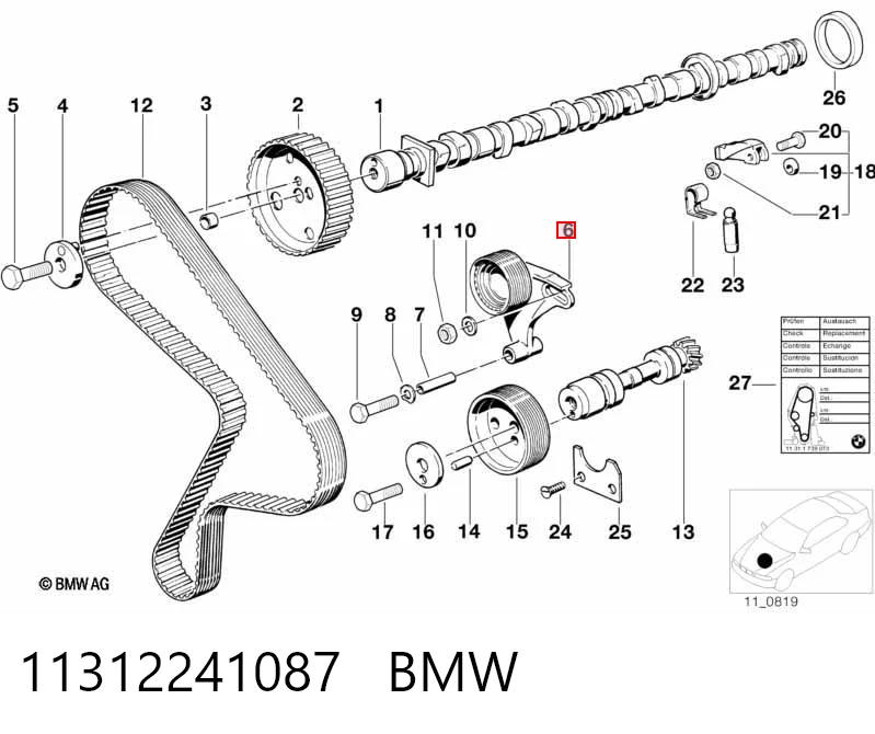 11312241087 BMW Rolka napinacza paska rozrządu