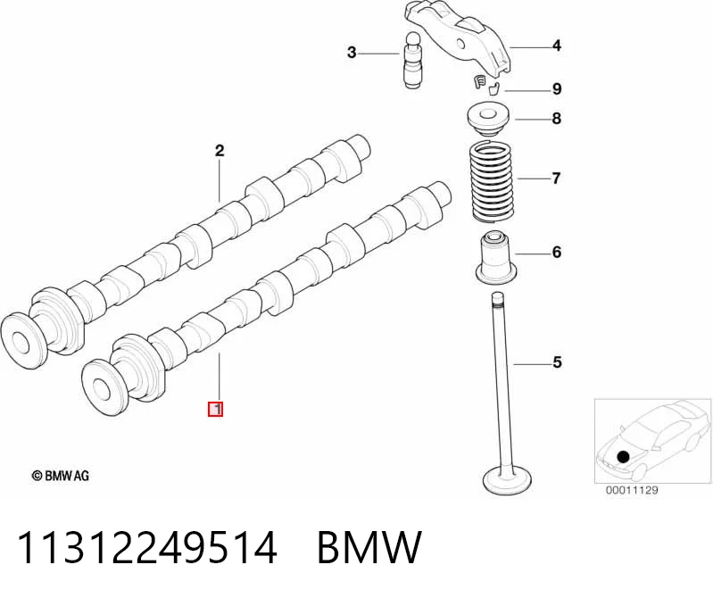 Wał rozrządu silnika ssący, dolotowy do BMW X3  E83
