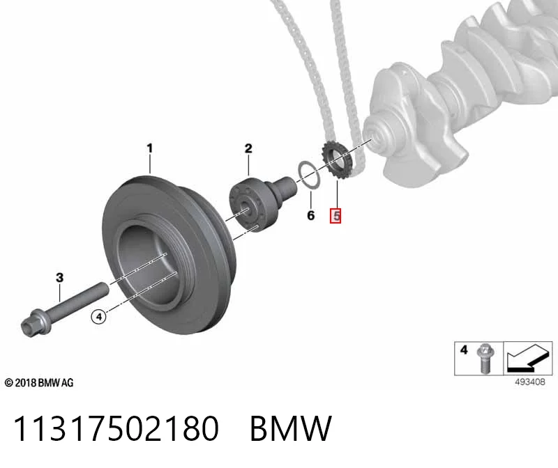 11317502180 BMW Koło zębate walcowe napędu wałka rozrządu