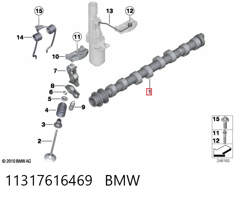 11317616469 BMW Wał rozrządu silnika ssący, dolotowy