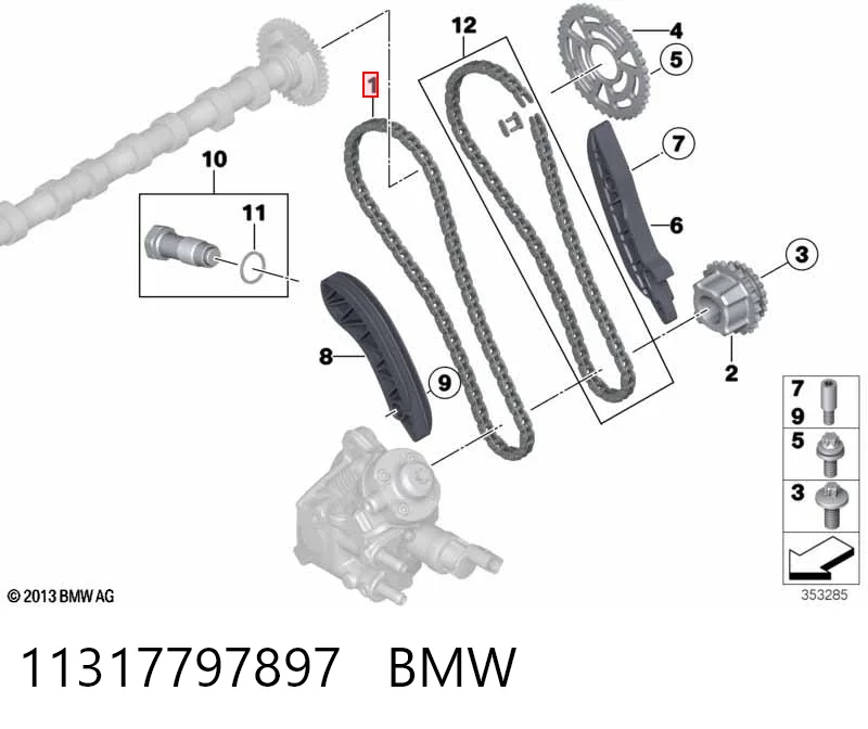 11317797897 BMW Łańcuch rozrządu górny