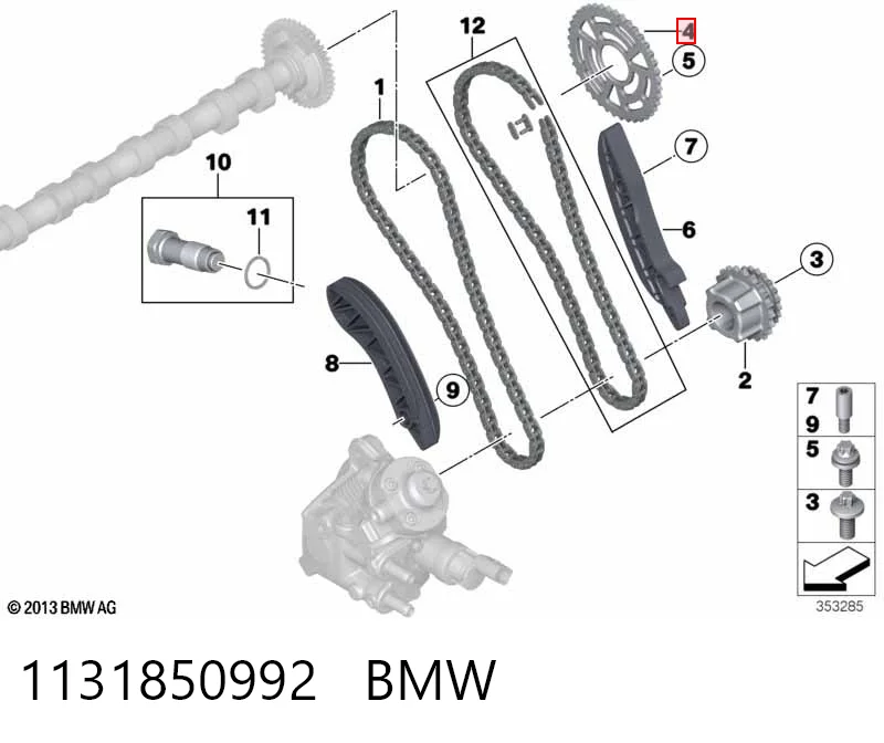1131850992 BMW Koło zębatewalcowe wałka rozrządu silnika