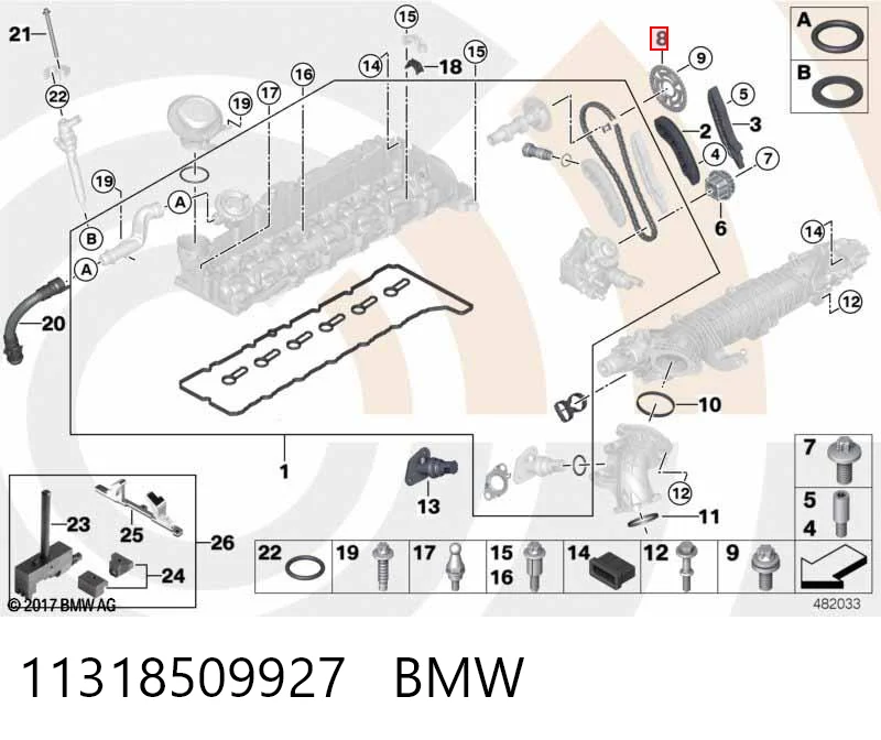 11318509927 BMW Koło zębatewalcowe wałka rozrządu silnika