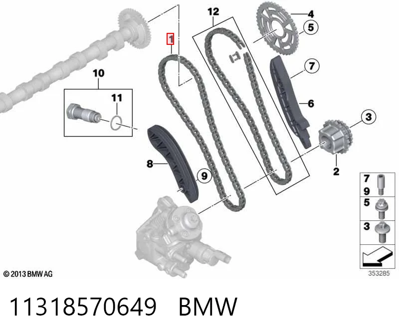 11318570649 BMW Łańcuch rozrządu górny