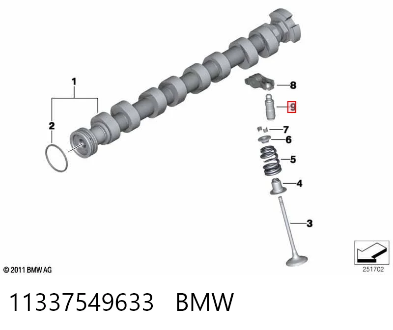 11337549633 BMW Kompensator hydrauliczny (popychacz hydrauliczny), popychacz zaworu